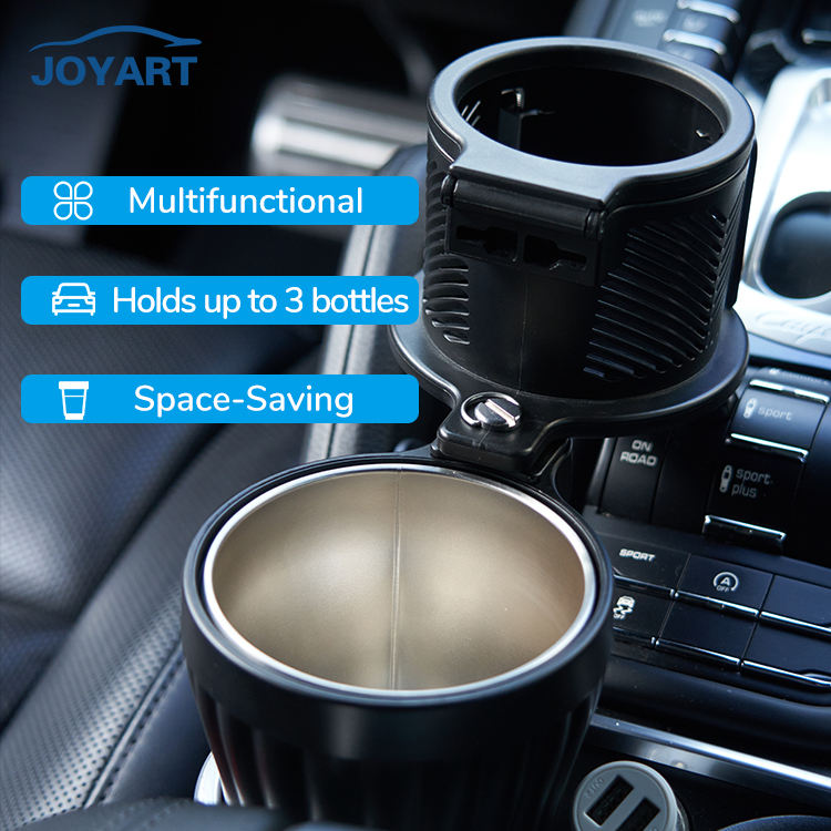 Joyart JY 3-in-1 Car Cup Holder Expander Adapter - 360° Rotatable Auto Interior Accessory