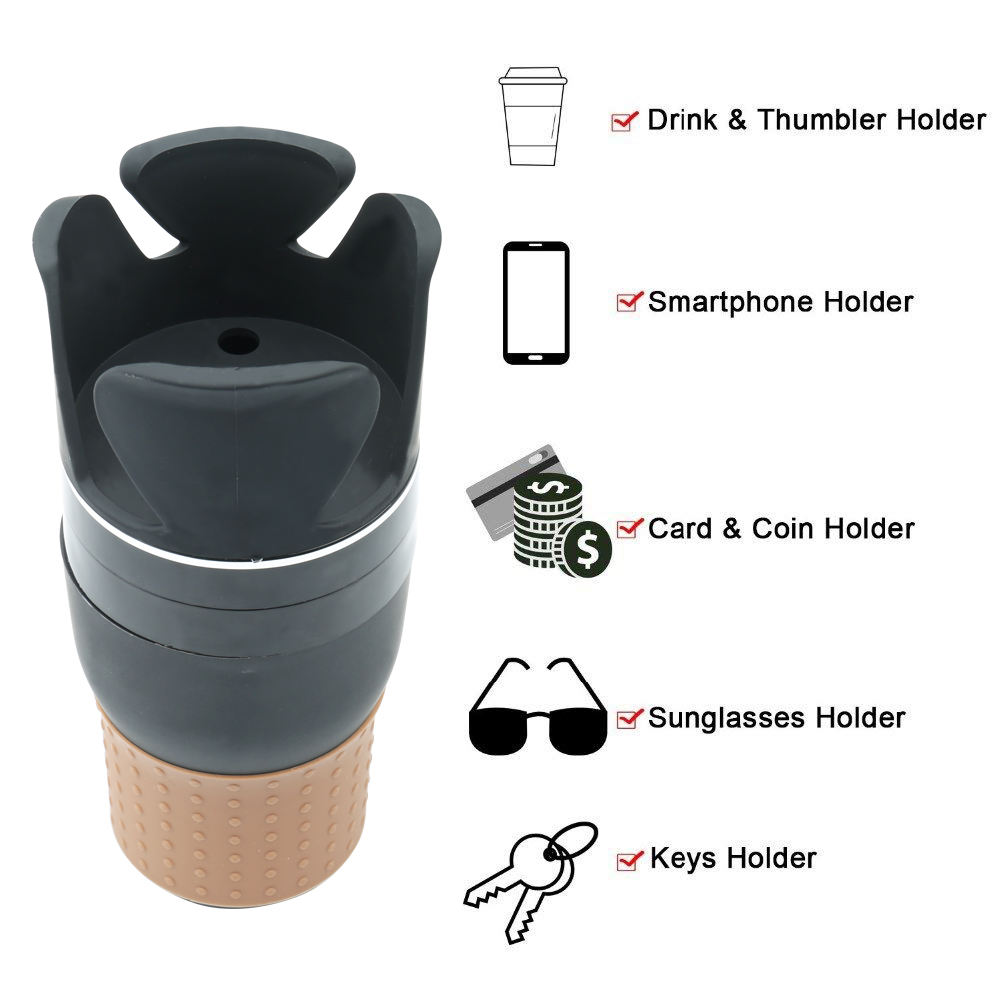 Joyart JT-CH06 5-in-1 Multi-functio<i></i>nal 360° Rotating Adjustable Car Cup Holder Adapter | Do<i></i>ngguan Jo