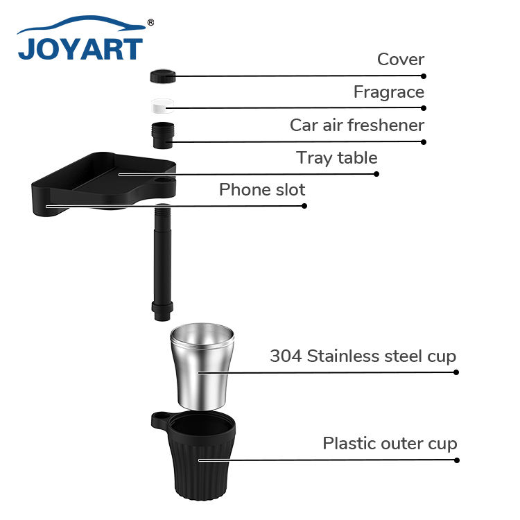 Joyart Js-q31 360 Degree Rotating Dinner Car Cup Holder Tray - Multi-functional Auto Organizer